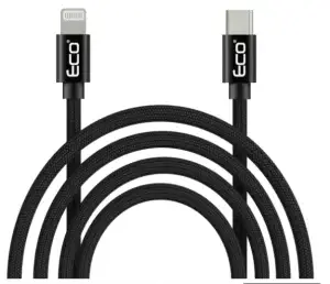 Eco 450 1M – כבל סנכרון וטעינה שזור חיבור Lightning ל-USB Type-C באורך 1 מטר