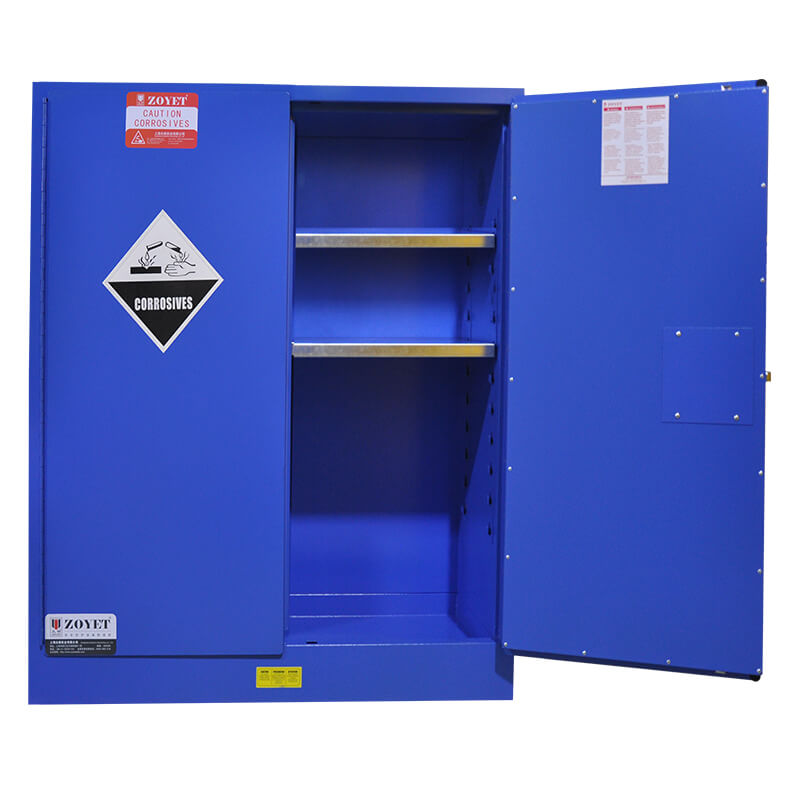 ארון בטיחות כחול לאחסון קורוזיביים נפח 90 גלון מק"ט ZYC0090B